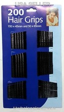 200 Black Bobby Pins Hair Pins Clips w/Ball Tips Fashion Hair Styling NEW