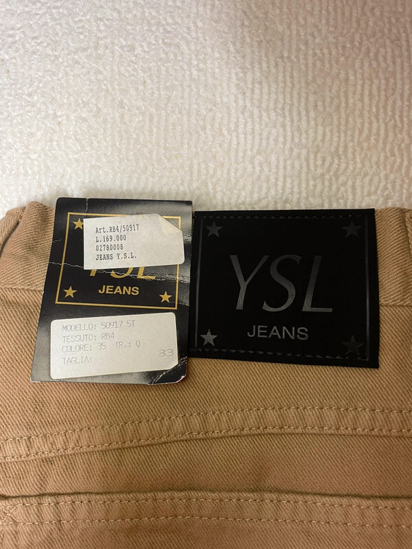 Pantaloni slim Yves Saint Laurent uomo 33 cammello Nuovo con cartellino