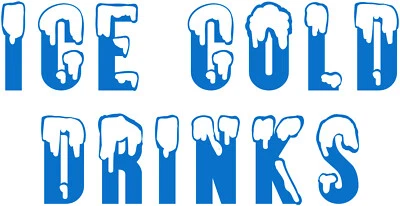 Ice Cold Drinks, Ice Cream Van Stickers Decals Vinyl Graphic Ice Cream Shop