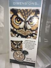 Dimensions Arts  Crafts Owl Bird Latch Hook Kit 12''L x 12''H 72-75198