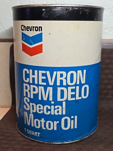 Vintage Chevron RPM Delo Special Motor Oil Can Quart Diesel Engines - Picture 3 of 6