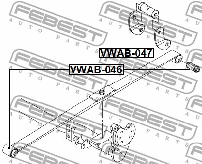 VWAB-047 FEBEST Bush, leaf spring for ,VW