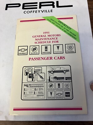 Original 1991 GM Passenger Car Maintenance Schedule Booklet