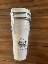 ZAK Disney 100 Anniversy 4-Pack Tumblers NEW Plastic Lids 16.5oz