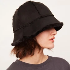 OHSUNNY Faux Fur Bucket Hat Fluffy Fuzzy Winter Warm Caps for Women Teens Girls