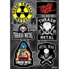 Thrash Metal Sticker Pack Skull Radiation Metal Head Heavy Metal Band Logo