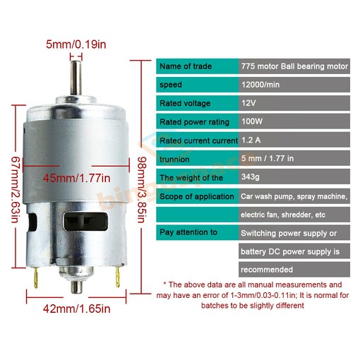 775/795/895 Fan Motor Carbon Brush Motor DC12V High Speed Large Torque. - Picture 9 of 15