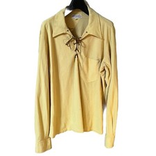 Vintage SHEPLERS Men  s Western pullover Shirt Long Sleeve Size L Vtg Triacetate