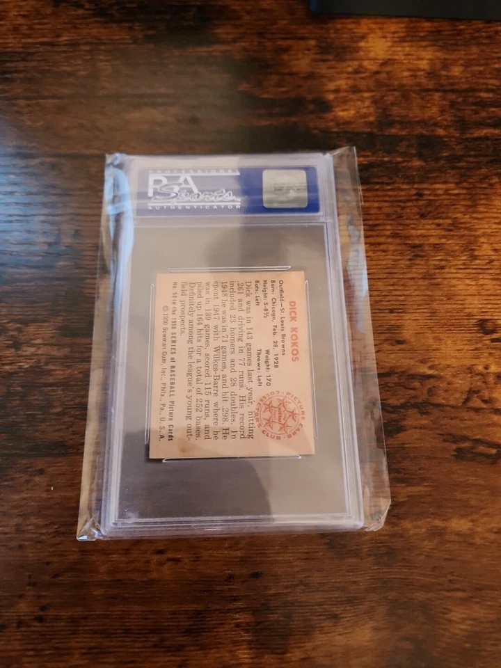 1950 Bowman #50 Dick Kokos PSA 8 St. Louis Browns - Image 2 of 2