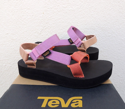 TEVA MIDFORM UNIVERSAL METALLIC PINK MULTI STRAPPY SANDALS, US