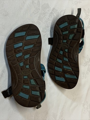 CHACO Girls Youth Waterproof Sport Sandals Blue Star Aqua Size 1, Adjustable, VG - 第 6/7 張圖片