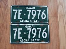 1960's Hawaii passenger car license plate pair