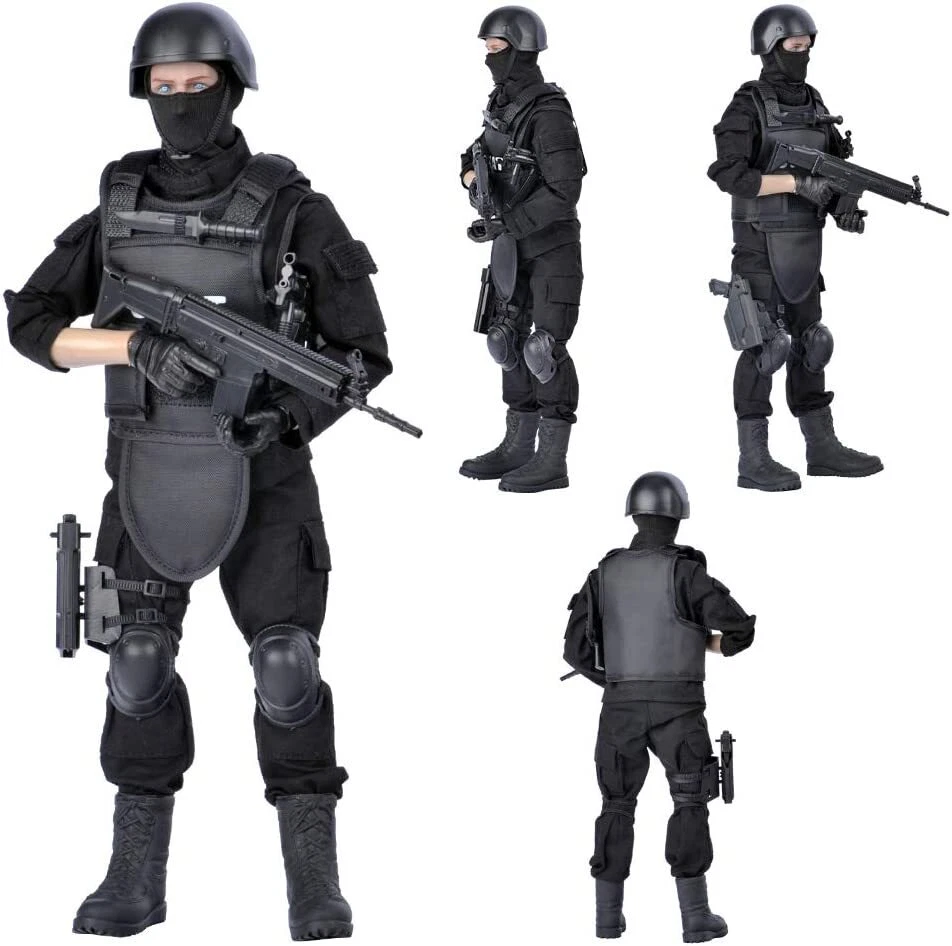12" 1/6 Military Soldier SWAT Action Figure Model Uniform Military Army for Kids - Image 2 of 4