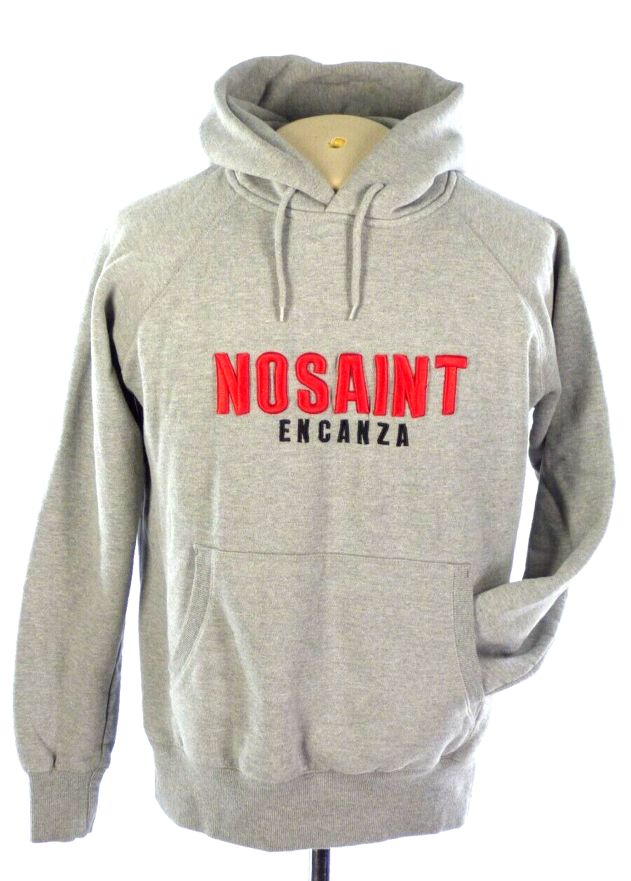 Hoodie Jumper Sweatshirt Cotton Grey Activewear Hooded Kangaroo Pocket Size S-image