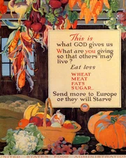 POSTER FRUIT VEGETABLES FOOD GOD GIVES US GIVING TO OTHERS VINTAGE REPRO FREE SH