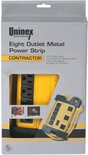 Contractor Heavy-Duty 8 Outlet 5 Ft Yellow Metal Power Strip Block