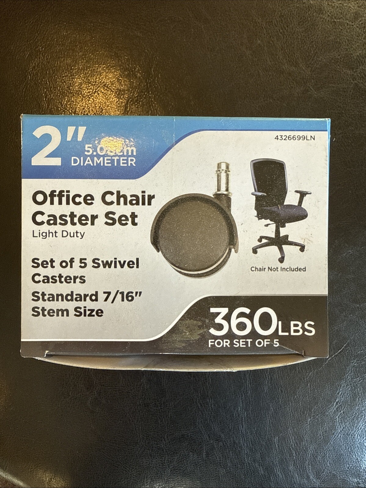 2-Inch Heavy-Duty Swivel Office Chair Casters Set of 5 Supports 360lbs-image