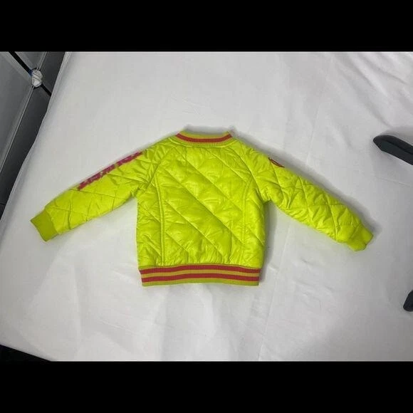 Chaqueta Bomber Niña Talla 24 Meses Trukfit Amarilla y Rosa Acolchada Universitaria Foto 3 de 4