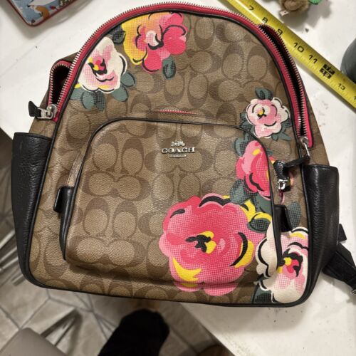 Coach Court Rucksack Signature Canvas in Vintage Rose Print Tasche gebraucht