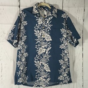 Men-039-s-Vintage-Kole-Kole-Pineapple-Print-Hawaiian-Shirt-Size-L