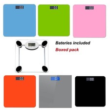 180KG BODY WEIGHT SCALE SCALES ELECTRONIC DIGITAL LCD GLASS WEIGHING BATHROOM