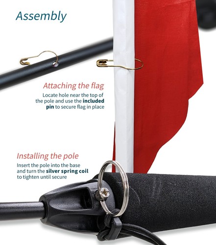 Pactrade Marine Portable Navigation Light & Flag Combo Kit for Boat Visibility - Picture 8 of 9