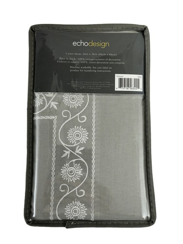 Echo Design Caravan Euro Sham Grey- New! - Picture 5 of 7