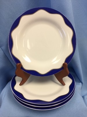 New Set Of 4 Pottery Barn Hanukkah Pattern 8 5 Side Plates Blue