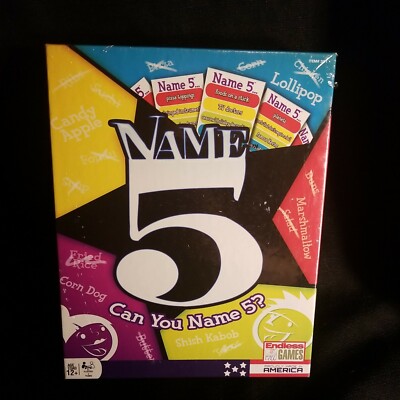 NAME 5 - CAN YOU NAME 5? FAMILY PARTY TRIVIA BOARD GAME ENDLESS GAMES