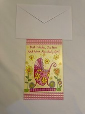 A New Baby Girl Greeting Card With Envelope Can Be Customized Baby Shower