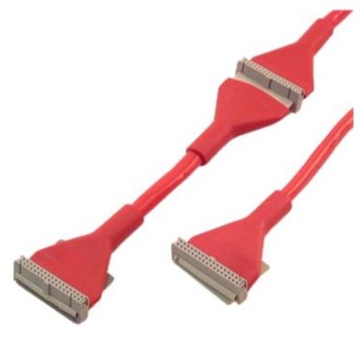 24''/2ft long Dual/2device FD/Floppy Disk Drive Round/Rounded Cable/Cord/Wire{RED