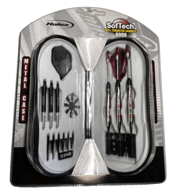 15 GRAMS - HALEX SOFTECH 8000 80% TUNGSTEN SOFT TIP DART SET WITH CASE