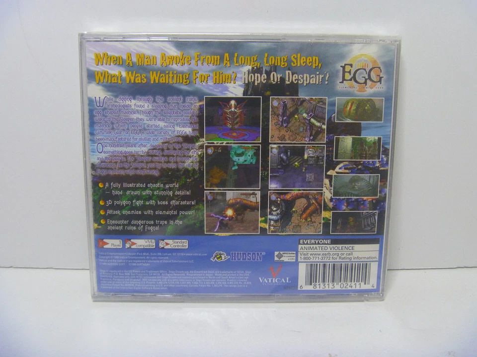 EGG: Elemental Gimmick Gear (Sega Dreamcast, 1999) Novo Selado de Fábrica - Imagem 2 de 2