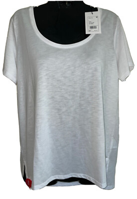 Theory Women s  Pinati B Scoop Neck tee White Atmos Light M0729533, Size L, NWT