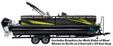 Textured Black Green Triangles Graphic Kit Decal Fishing Boat Wrap Pontoon Vinyl