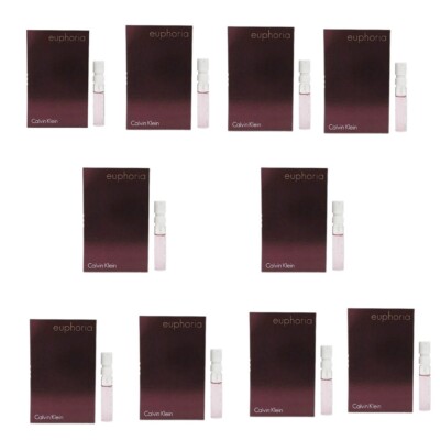 Lot of 10 CALVIN KLEIN EUPHORIA EAU DE PARFUM SAMPLE SPRAY 0.04 fl oz /1.2 ml ea