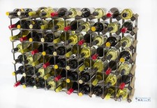 Cranville wine rack storage 70 bottle Walnut stain wood and metal assembled
