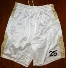 Basketball Shorts White with Golden Insets DA Don Alleson Men size XL New