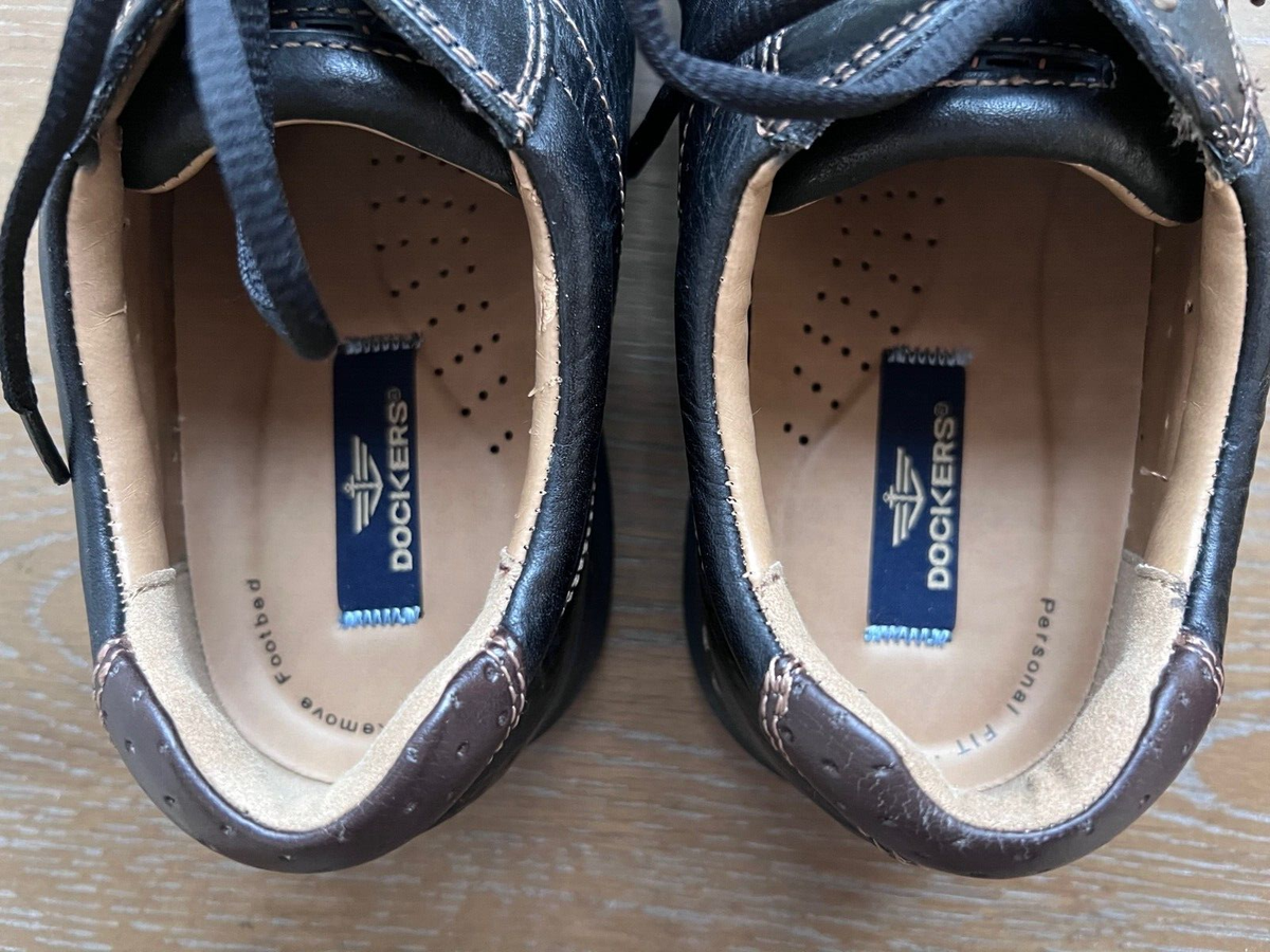 Dockers Shoes Mens 10M Black Brown Leather Preppy 090-9414  display picture 2
