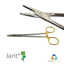 Jarit 121-140 Mayo-Hegar Needle Holder Forceps w/ Carb-Bite Serrated Jaws 7-1/4"