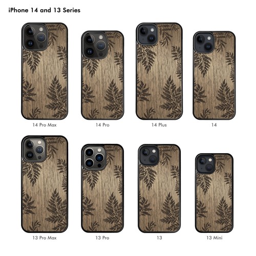 Fern Botanical - Wooden iPhone MagSafe Case 15 Pro Max, 14 Plus, 13 Pro, 12 Mini - Photo 6 sur 35
