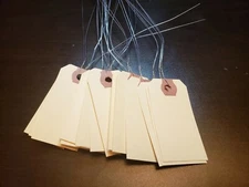 100 pcs- 2 3/4" x 1 3/8" Size 1 Manila Inventory Pre-Wired Price Tags with Wire