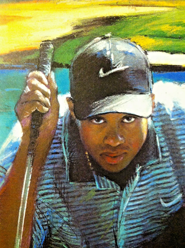 🔥TIGER WOODS🔥 Haiyan Art Print Poster 11x17 Pro Golfer Golf Most PGA Tour Wins - Picture 2 of 5