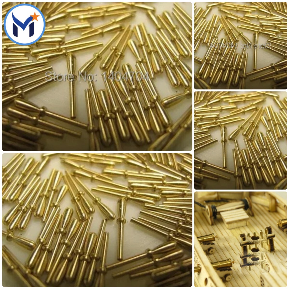 20pcs Wooden Boat Accessories Brass Mooring Rope Bolts Upgrade Parts 11