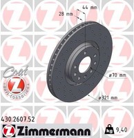 2X Zimmermann Bremsscheibe 430.2607.52 FüR Opel