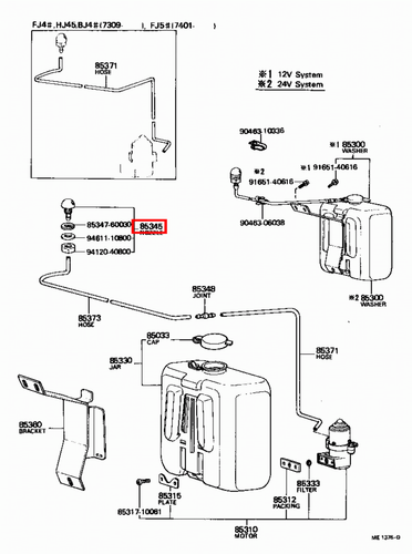 Genuine Toyota LandCruiser HJ47 HJ45 FJ45 Windscreen Spray Washer Jet Nozzle - Picture 5 of 15
