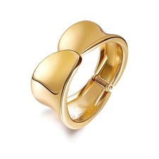 18K Gold Plated Wide Chunky Cuff Bracelets for Women Trendy Cuff Bangle Bracelet