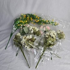 8 Bunches of Artifical Flowers Roses, Daisy's  More Pink White Yellow New