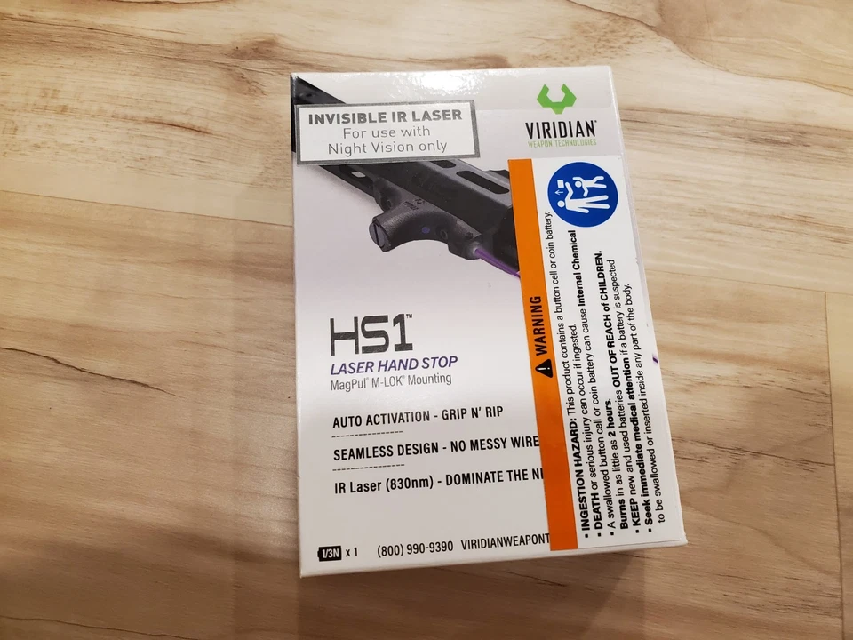 Nuevo tope de mano láser Viridian HS1 M-LOK - negro con láser infrarrojo IR - 912-0040 Foto 2 de 4