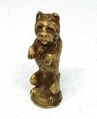 Antique ALEXANDER CARON dog in bronze beautiful wax stamp seal
